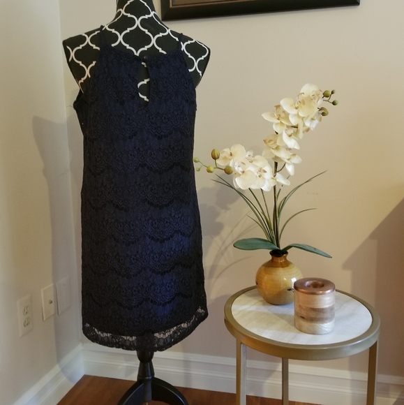 Blue lace dress summer dress sun dress lace dress - Picture 2 of 4